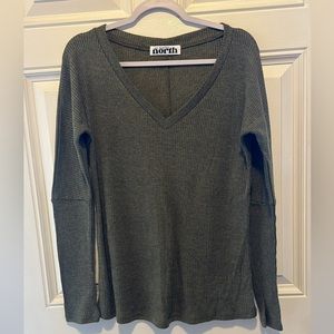 Boutique brand olive ribbed long sleeve tee